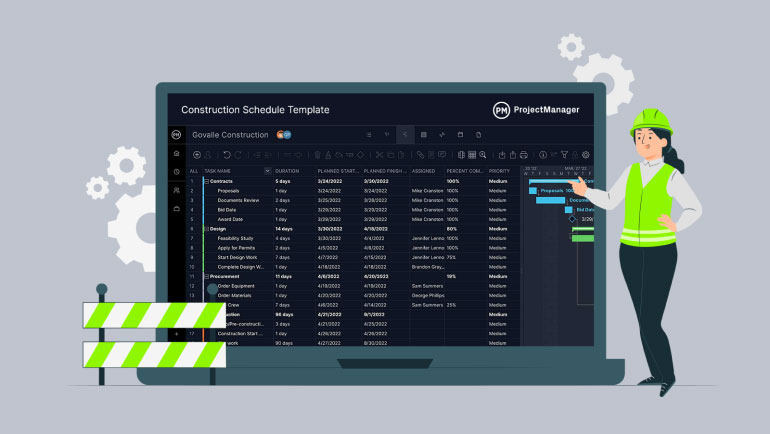 Construction schedule template feature image